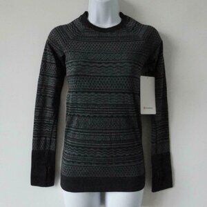NWT LULULEMON Black White Textured Brushed Soft LS Rest Less Pullover Top 4